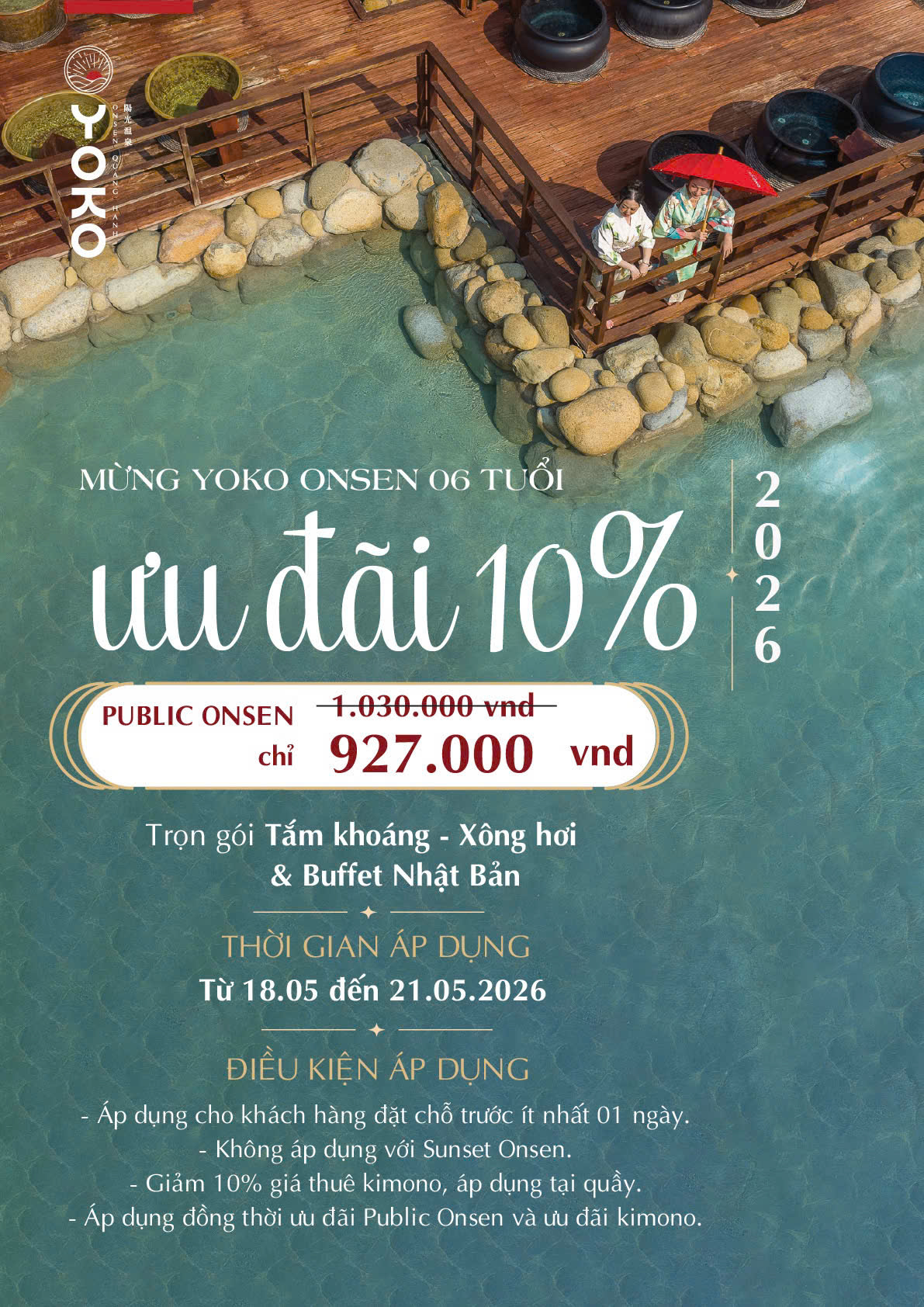 Public Onsen Quang Hanh ưu đãi giảm giá 10% nhân dịp sinh nhật