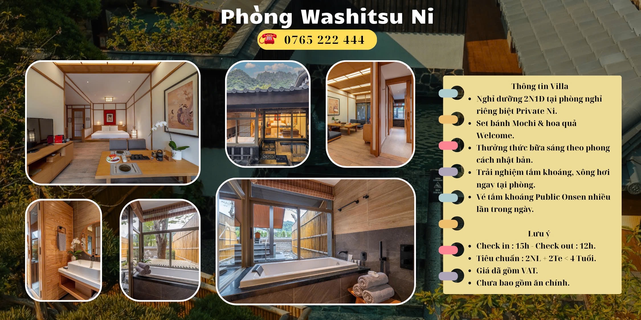 Phòng nghỉ khoáng nóng tại Onsen Quang Hanh Quảng Ninh