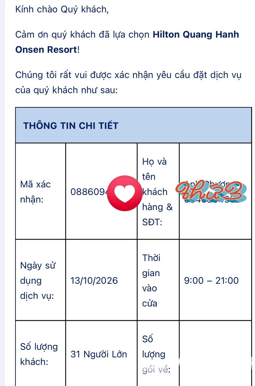 Công ty VDS Travel đặt vé tắm Onsen Quang Hanh cho khách hàng