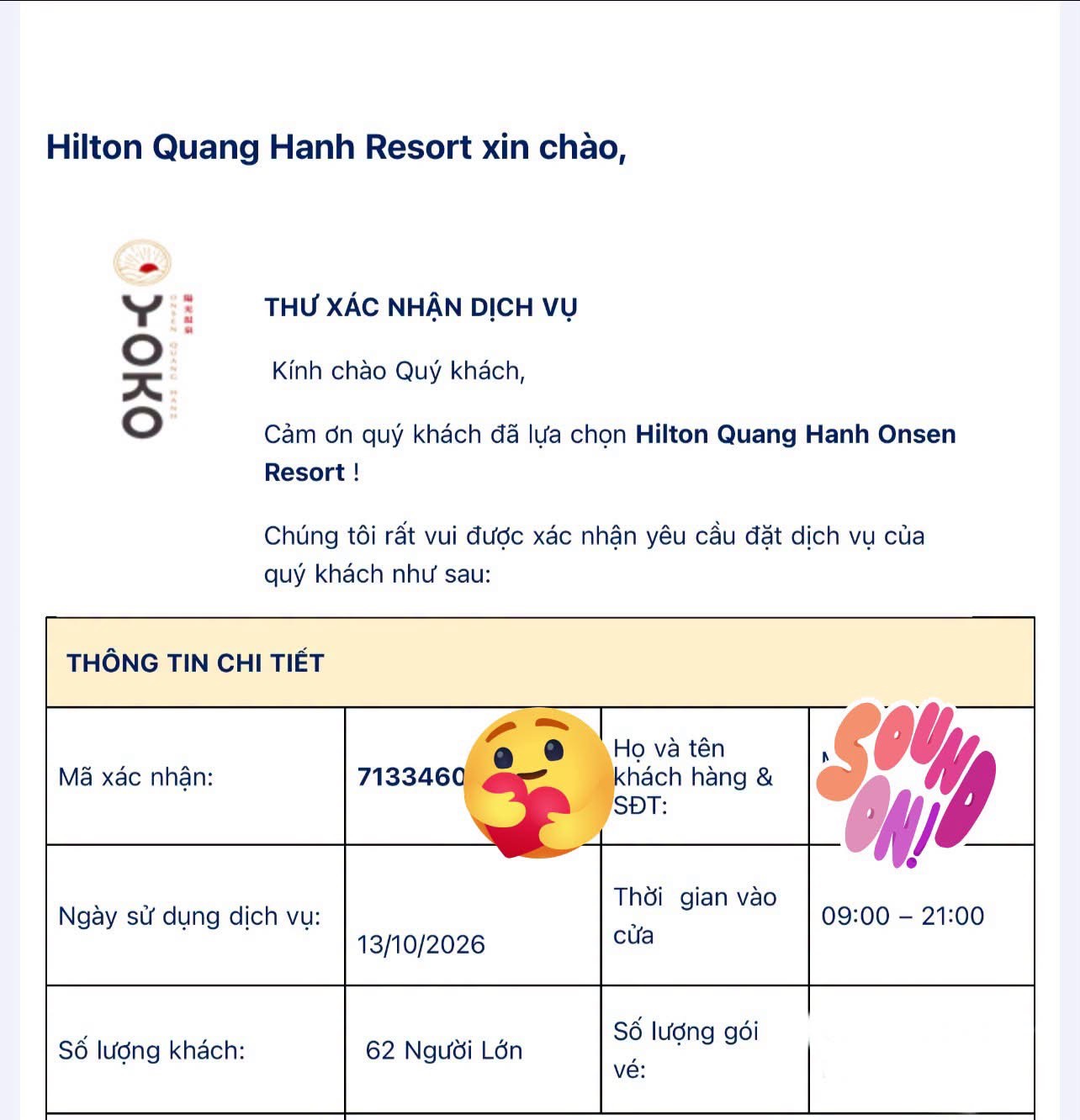 Công ty VDS Travel đặt vé tắm Onsen Quang Hanh cho khách hàng